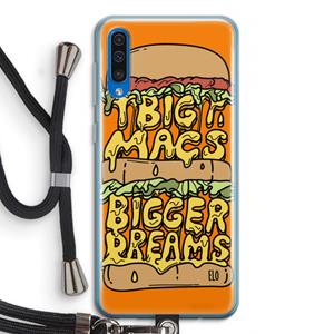 CaseCompany Big Macs Bigger Dreams: Samsung Galaxy A50 Transparant Hoesje met koord