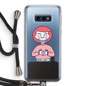 CaseCompany Hartje: Samsung Galaxy S10e Transparant Hoesje met koord