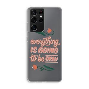 CaseCompany Optimistic flower girl: Samsung Galaxy S21 Ultra Transparant Hoesje