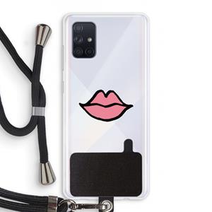 CaseCompany Kusje: Samsung Galaxy A71 Transparant Hoesje met koord