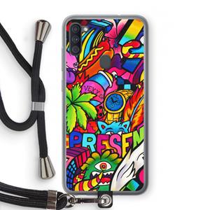 CaseCompany Represent: Samsung Galaxy A11 Transparant Hoesje met koord