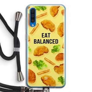 CaseCompany Eat Balanced: Samsung Galaxy A50 Transparant Hoesje met koord