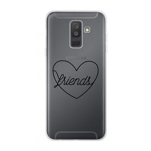 CaseCompany Friends heart black: Samsung Galaxy A6 Plus (2018) Transparant Hoesje