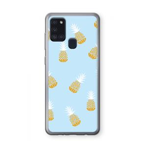 CaseCompany Ananasjes: Samsung Galaxy A21s Transparant Hoesje