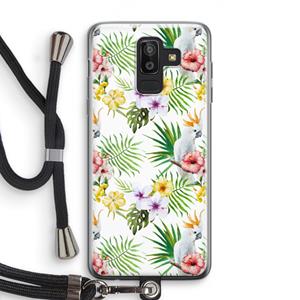 CaseCompany Gele kuif: Samsung Galaxy J8 (2018) Transparant Hoesje met koord