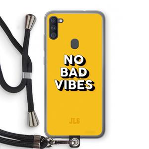 CaseCompany No Bad Vibes: Samsung Galaxy A11 Transparant Hoesje met koord