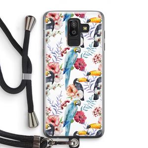 CaseCompany Bloemen tukan: Samsung Galaxy J8 (2018) Transparant Hoesje met koord
