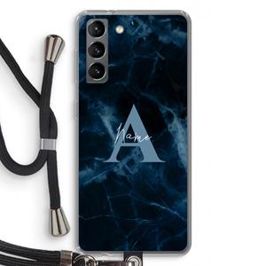 CaseCompany Midnight Marble: Samsung Galaxy S21 Transparant Hoesje met koord