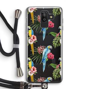 CaseCompany Kleurrijke papegaaien: Samsung Galaxy J8 (2018) Transparant Hoesje met koord