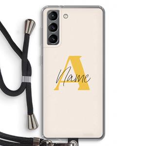 CaseCompany Amber Script: Samsung Galaxy S21 Transparant Hoesje met koord