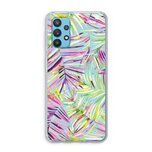 CaseCompany Tropical Palms Blue: Samsung Galaxy A32 4G Transparant Hoesje