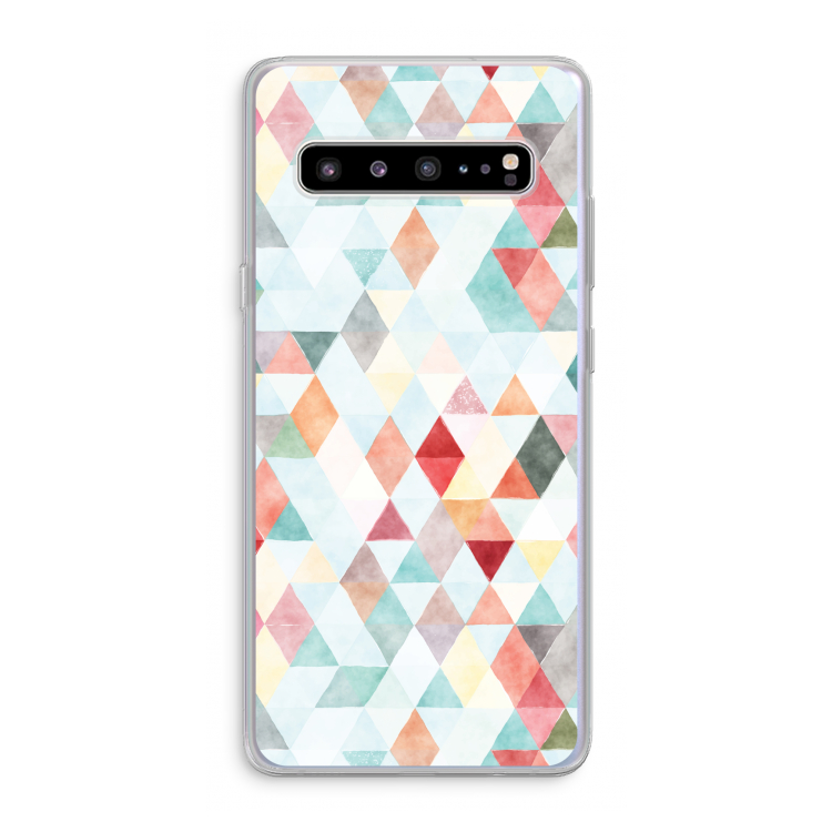 CaseCompany Gekleurde driehoekjes pastel: Samsung Galaxy S10 5G Transparant Hoesje