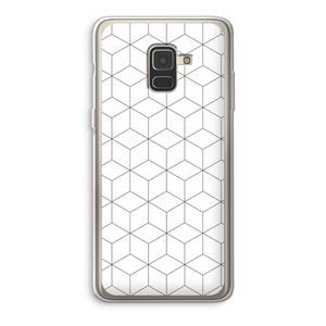 CaseCompany Zwart-witte kubussen: Samsung Galaxy A8 (2018) Transparant Hoesje