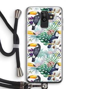 CaseCompany Tukans: Samsung Galaxy J8 (2018) Transparant Hoesje met koord