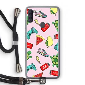 CaseCompany Things Jamie Loves: Samsung Galaxy A11 Transparant Hoesje met koord