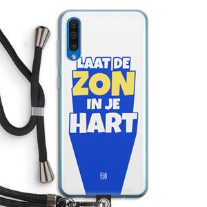 CaseCompany Laat de zon in je hart: Samsung Galaxy A50 Transparant Hoesje met koord
