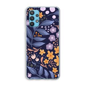 CaseCompany Flowers with blue leaves: Samsung Galaxy A32 4G Transparant Hoesje
