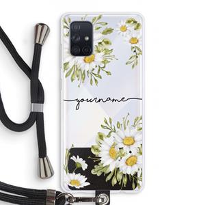 CaseCompany Daisies: Samsung Galaxy A71 Transparant Hoesje met koord