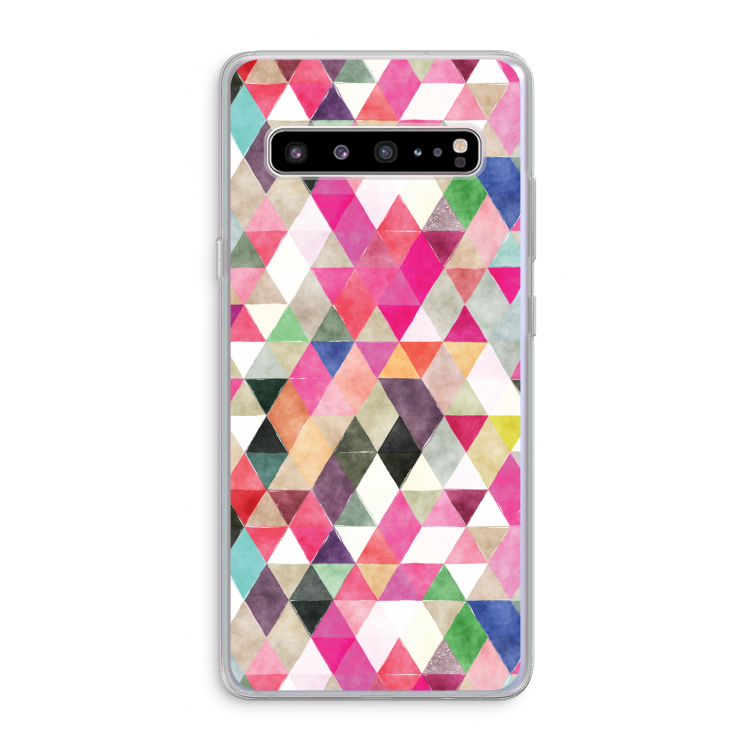 CaseCompany Gekleurde driehoekjes: Samsung Galaxy S10 5G Transparant Hoesje