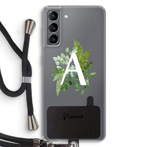 CaseCompany Green Brush: Samsung Galaxy S21 Transparant Hoesje met koord