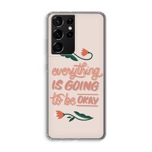 CaseCompany Optimistic flower girl: Samsung Galaxy S21 Ultra Transparant Hoesje