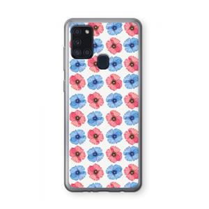 CaseCompany Klaproosjes: Samsung Galaxy A21s Transparant Hoesje