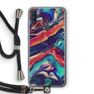 CaseCompany Chameleon Sun: Samsung Galaxy A11 Transparant Hoesje met koord