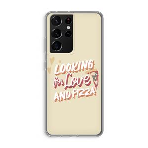 CaseCompany Pizza is the answer: Samsung Galaxy S21 Ultra Transparant Hoesje
