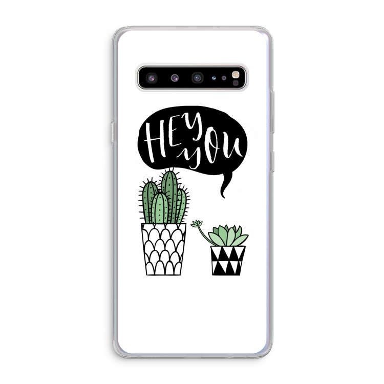 CaseCompany Hey you cactus: Samsung Galaxy S10 5G Transparant Hoesje