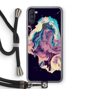 CaseCompany Cosmic Silence: Samsung Galaxy A11 Transparant Hoesje met koord