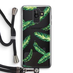 CaseCompany Lange bladeren: Samsung Galaxy J8 (2018) Transparant Hoesje met koord