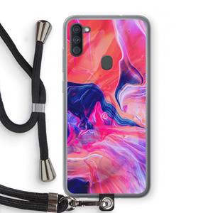 CaseCompany Earth And Ocean: Samsung Galaxy A11 Transparant Hoesje met koord