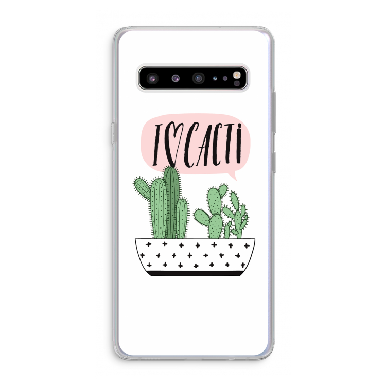 CaseCompany I love cacti: Samsung Galaxy S10 5G Transparant Hoesje