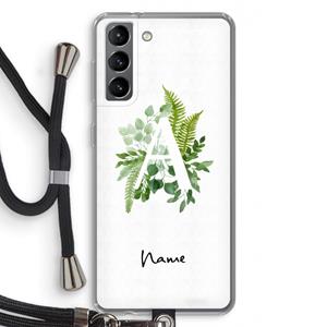 CaseCompany Green Brush: Samsung Galaxy S21 Transparant Hoesje met koord