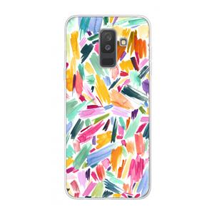 CaseCompany Watercolor Brushstrokes: Samsung Galaxy A6 Plus (2018) Transparant Hoesje