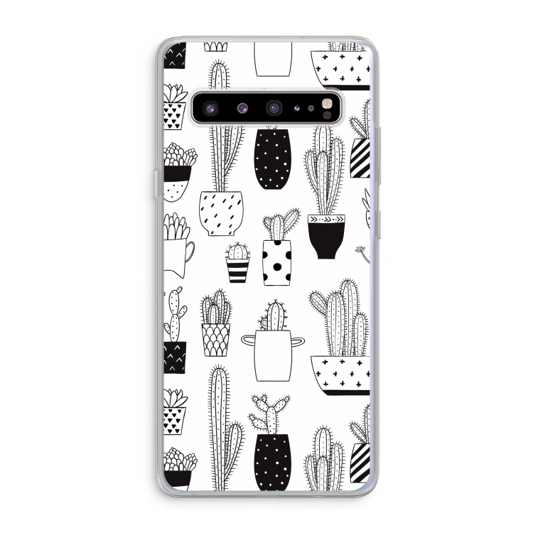 CaseCompany Cactusmotief: Samsung Galaxy S10 5G Transparant Hoesje