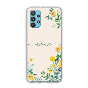 CaseCompany Gele bloemen: Samsung Galaxy A32 4G Transparant Hoesje