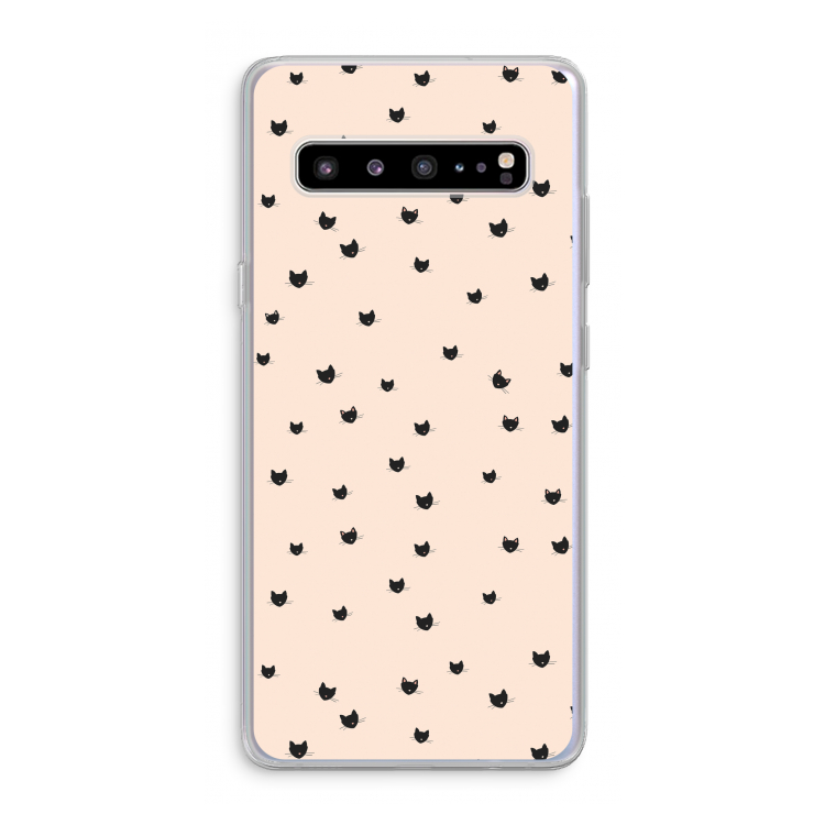 CaseCompany Kleine kattenkopjes: Samsung Galaxy S10 5G Transparant Hoesje