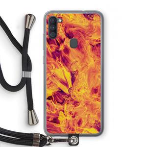 CaseCompany Eternal Fire: Samsung Galaxy A11 Transparant Hoesje met koord