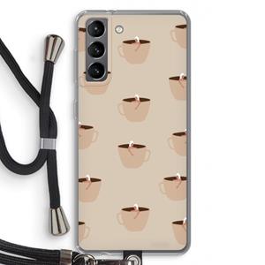 CaseCompany Morning coffee: Samsung Galaxy S21 Transparant Hoesje met koord