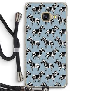 CaseCompany Zebra: Samsung Galaxy A3 (2016) Transparant Hoesje met koord