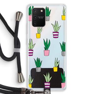 CaseCompany Sanseveria: Samsung Galaxy S10 Lite Transparant Hoesje met koord