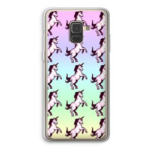CaseCompany Musketon Unicorn: Samsung Galaxy A8 (2018) Transparant Hoesje
