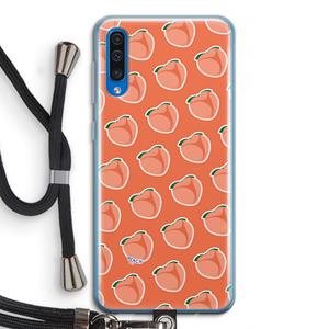 CaseCompany Just peachy: Samsung Galaxy A50 Transparant Hoesje met koord