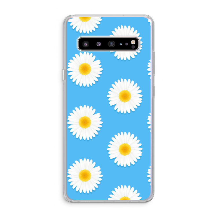 CaseCompany Margrietjes: Samsung Galaxy S10 5G Transparant Hoesje