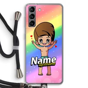 CaseCompany Chibi Maker man: Samsung Galaxy S21 Transparant Hoesje met koord