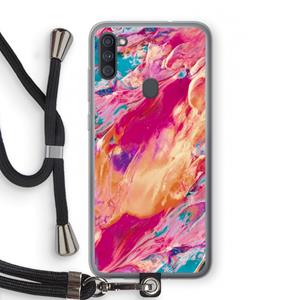 CaseCompany Pastel Echoes: Samsung Galaxy A11 Transparant Hoesje met koord