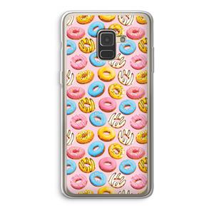 CaseCompany Pink donuts: Samsung Galaxy A8 (2018) Transparant Hoesje