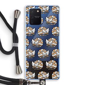 CaseCompany Slapende poes: Samsung Galaxy Note 10 Lite Transparant Hoesje met koord