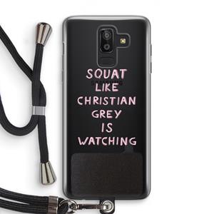 CaseCompany Christian Grey: Samsung Galaxy J8 (2018) Transparant Hoesje met koord